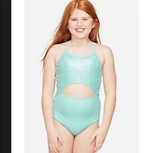 Justice Ribbed Cutout One Piece Bathingsuit